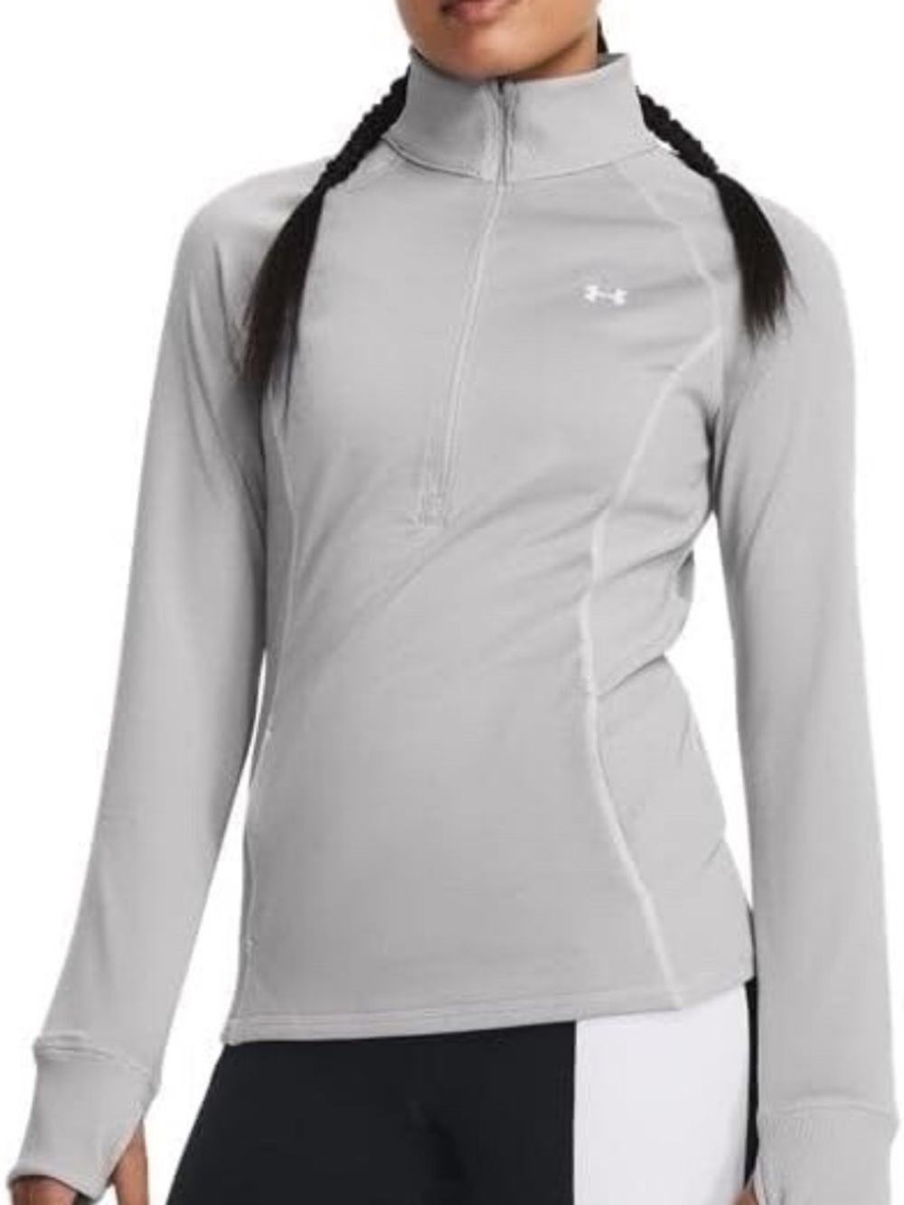 Under Armour Gray ColdGear Train Coldweather 1/2 Zip Pullover R$65 Size Medium